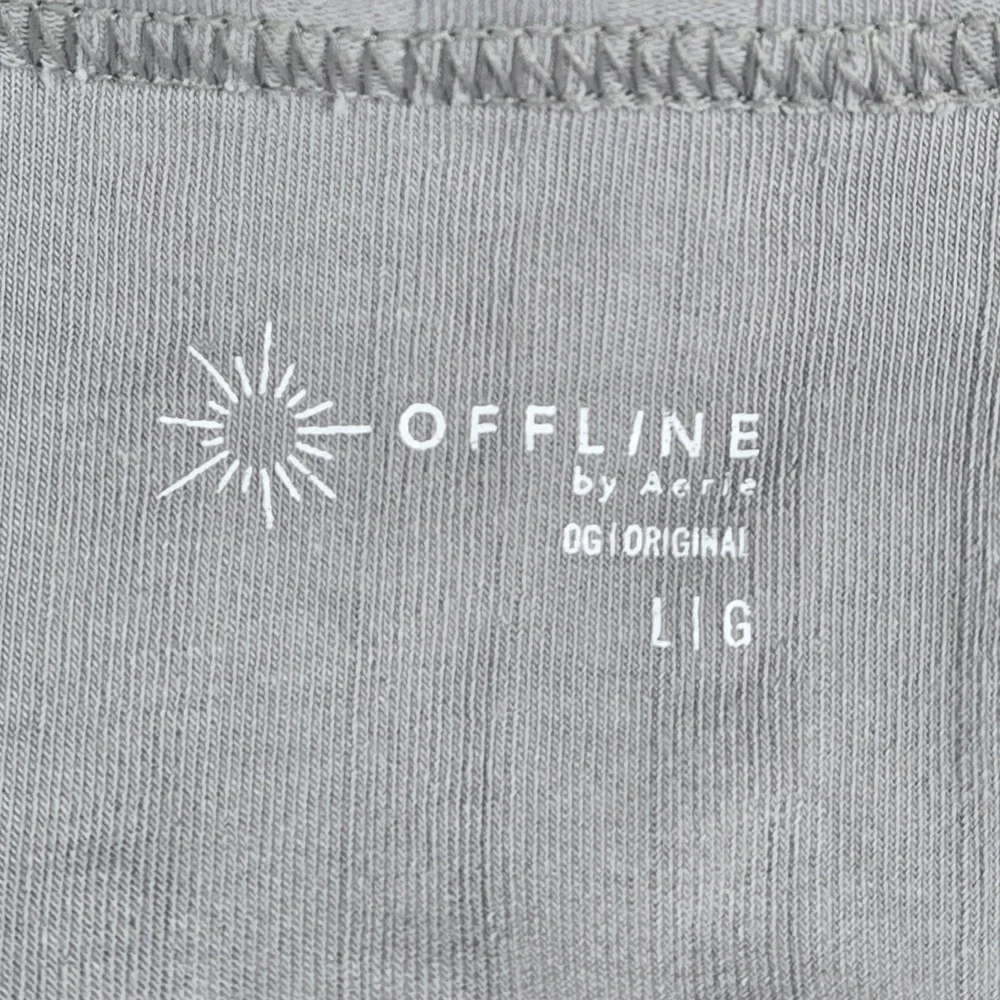 OFFLINE by Aerie OG Original Ribbed Crop Tank Top Grey‎ Large 7967001811
